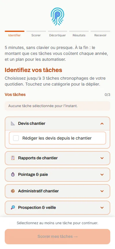 Aperçu de l’outil : identifiez vos tâches automatisables